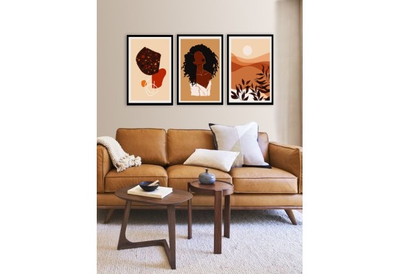 ÇERÇEVELİ ÜÇLÜ ABSTRACT TABLO SETİ